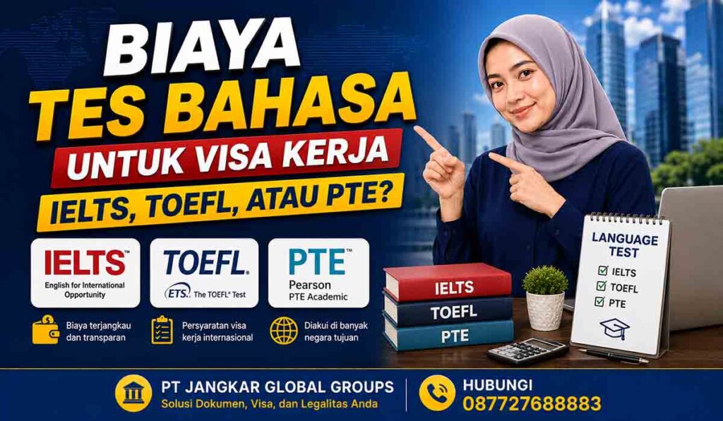 Biaya Tes Bahasa untuk Visa Kerja IELTS, TOEFL, atau PTE