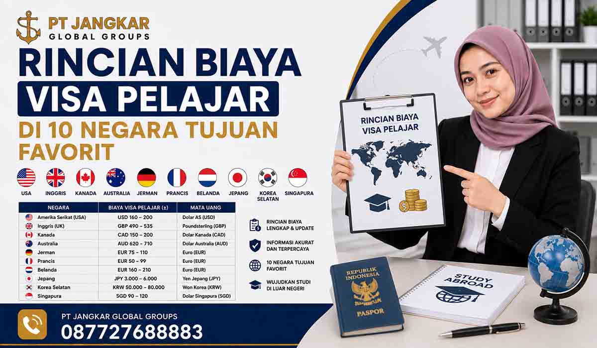 Rincian Biaya Visa Pelajar di 10 Negara Tujuan Favorit