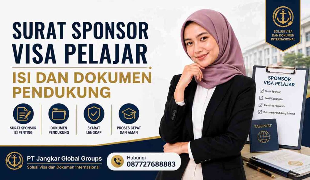Surat Sponsor Visa Pelajar Isi dan Dokumen Pendukung